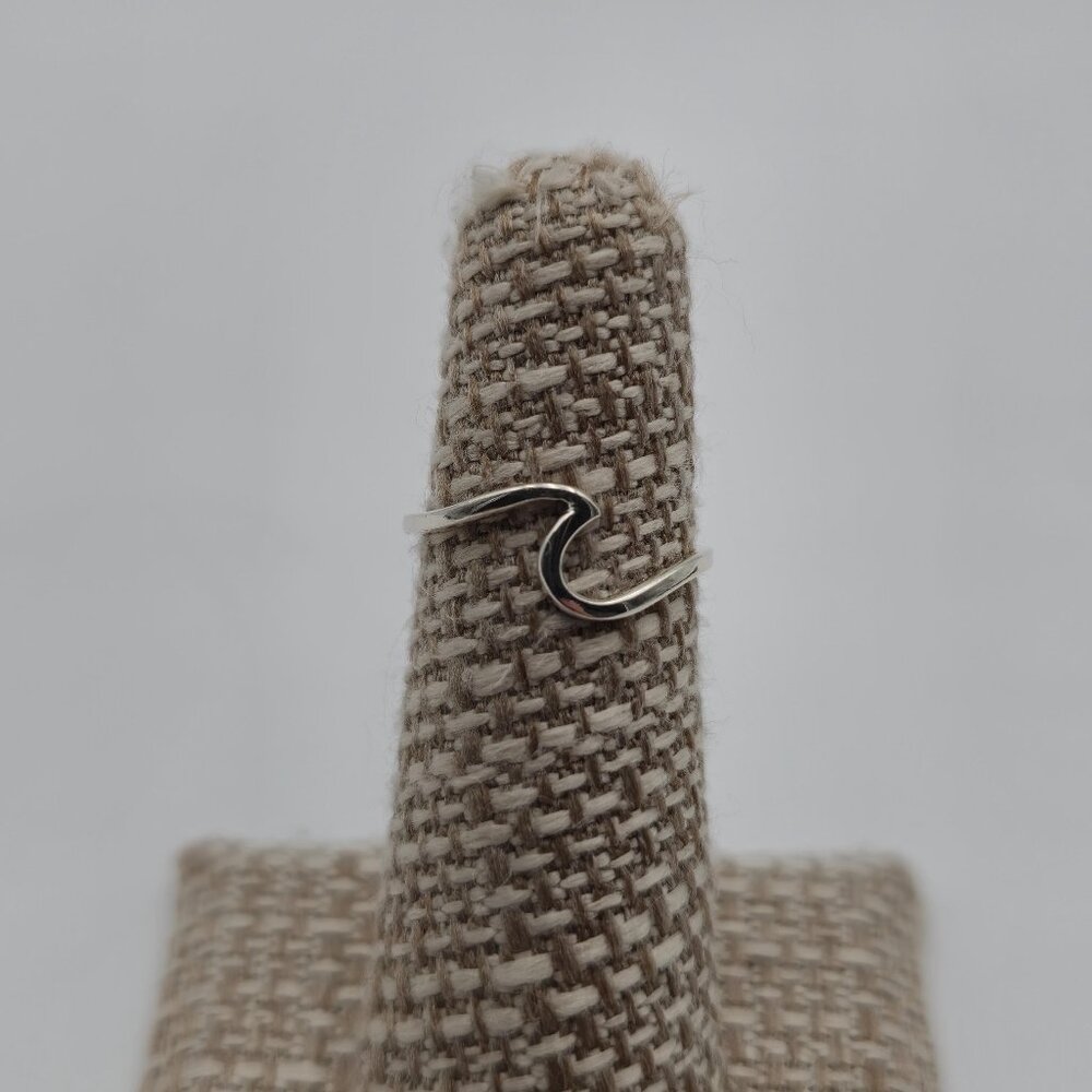 Size 5 Sterling Silver Small Wave Toe Band Ring A3419